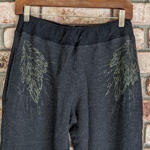 💎 Nothing Obvious Black Sweatpants Joggers with Gold Crystal design Size L